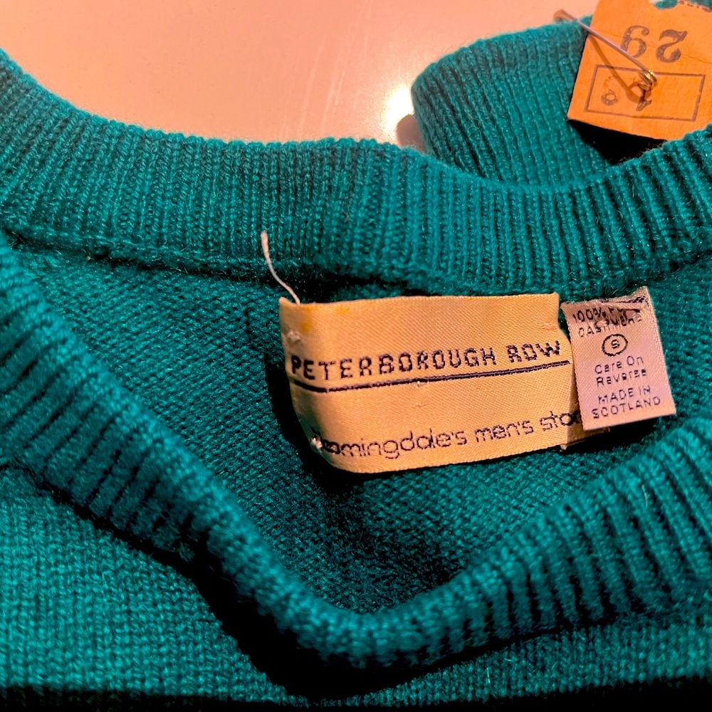 Vintage Teal Bloomingdale’s Peterborough Row Sweater Men’s Small